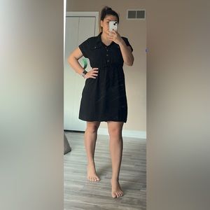 NWT black Lucky Brand dress, comfy, has pockets, super cute on!